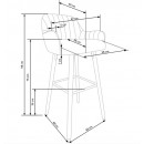 Стул барный HALMAR H93 темно-зеленый/орех